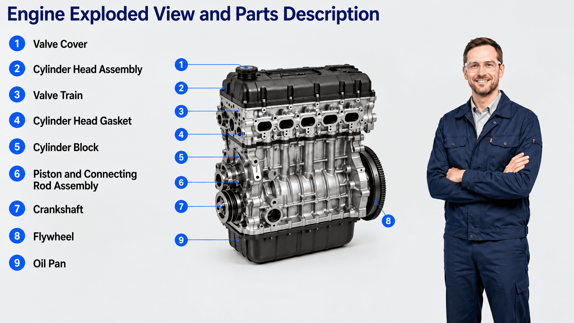 Engine Exploded View and Parts Description