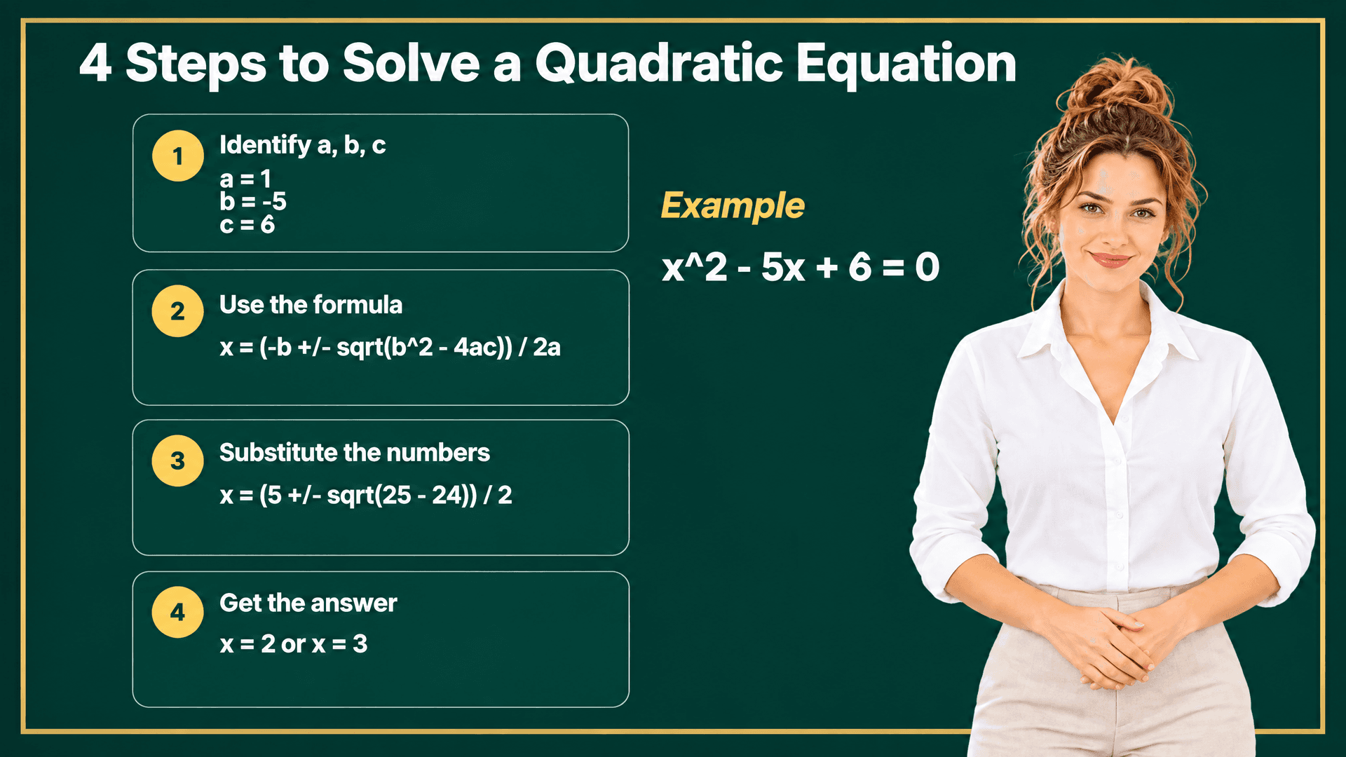 4 Steps to Solve a Quadratic Equation