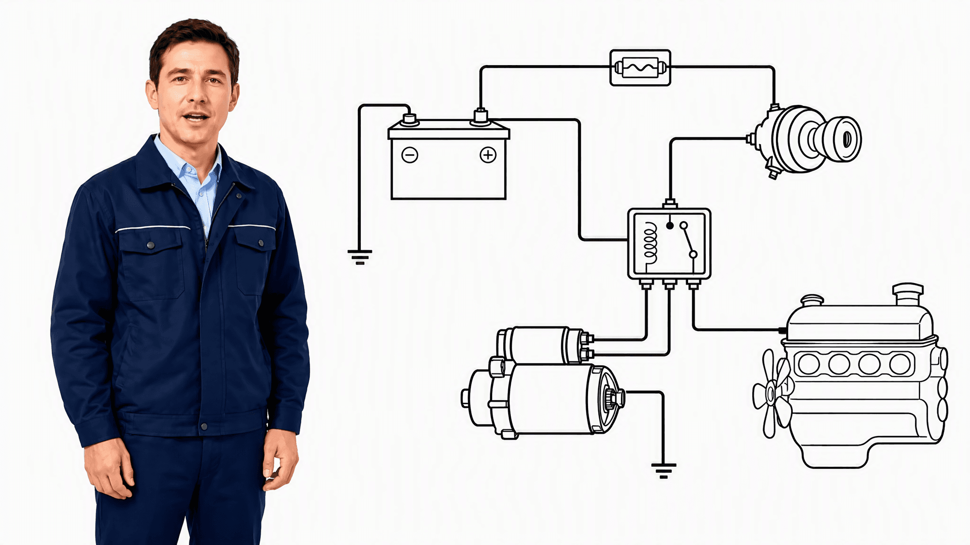 Vehicle Starting System: Electrical Circuit Diagram