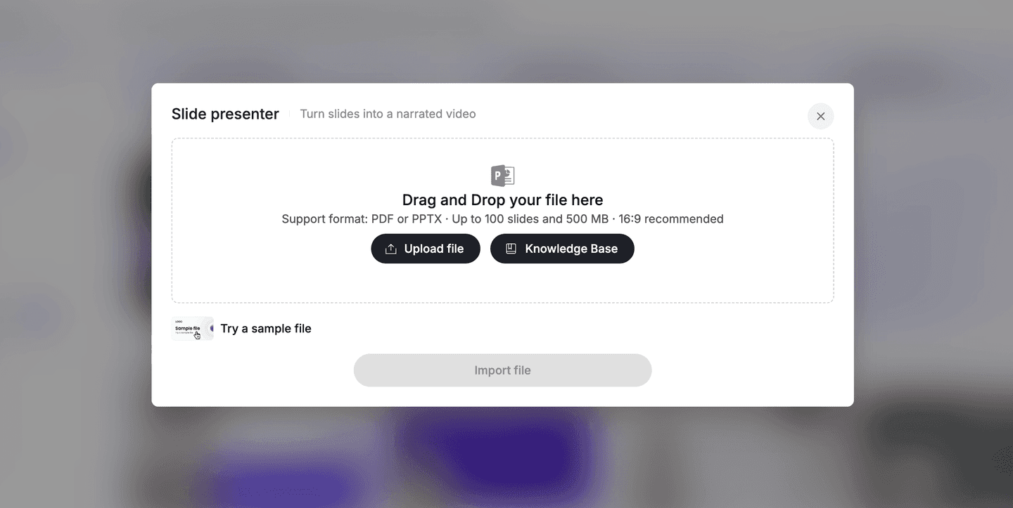 AI Video Generator Interface