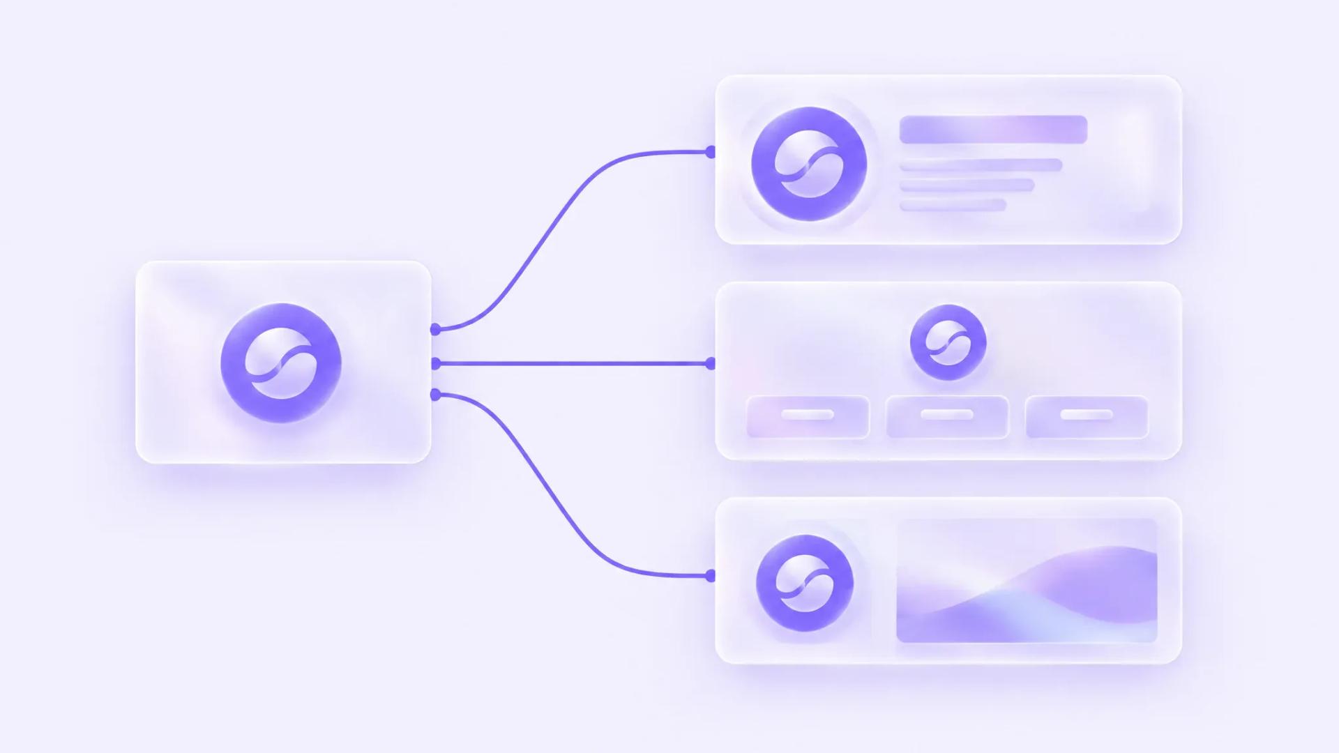 One brief branching into three visual routes carrying the same logo mark
