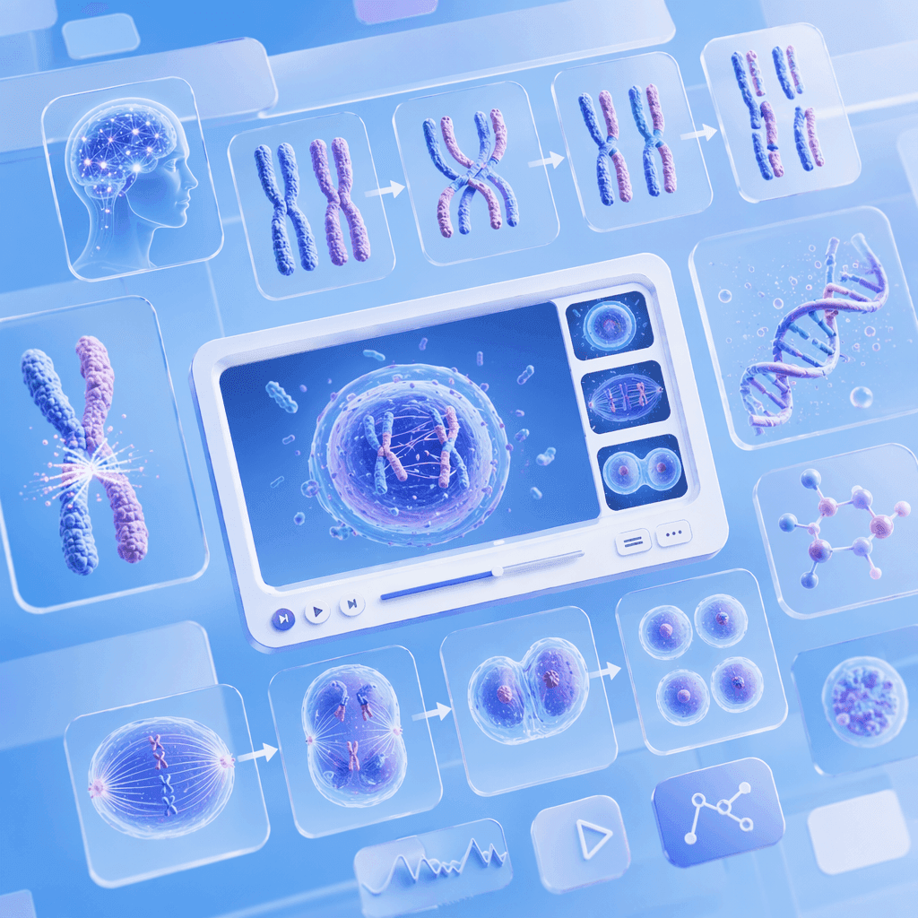 AI Motion for Chromosome Pairing, Crossing Over, and Division Stages