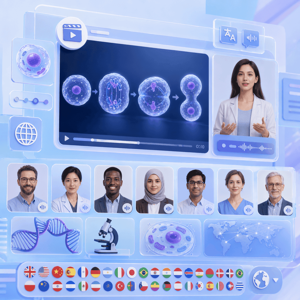 Narrated Mitosis Animation Videos in 88 Languages